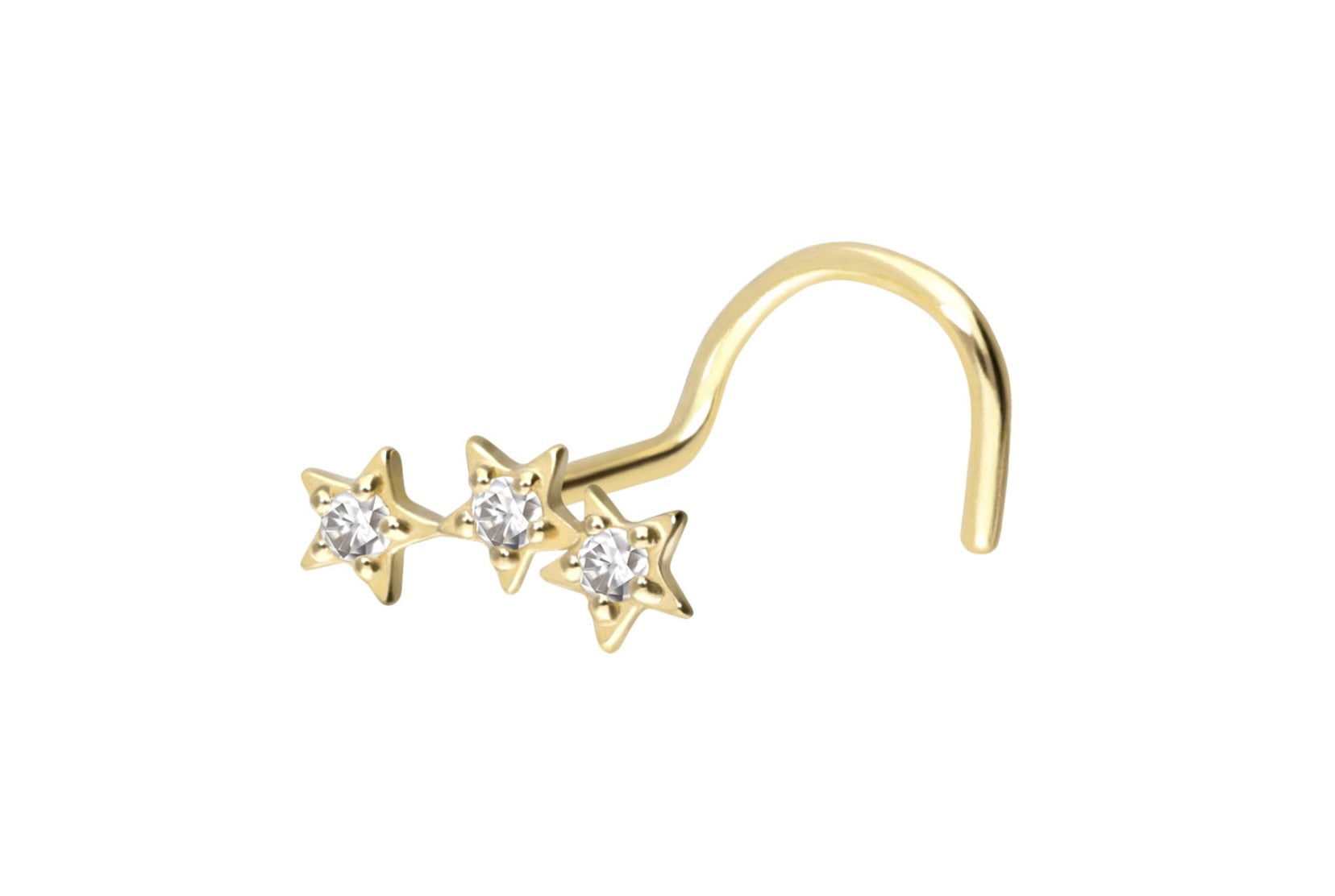 gold nose ring with a dainty star design