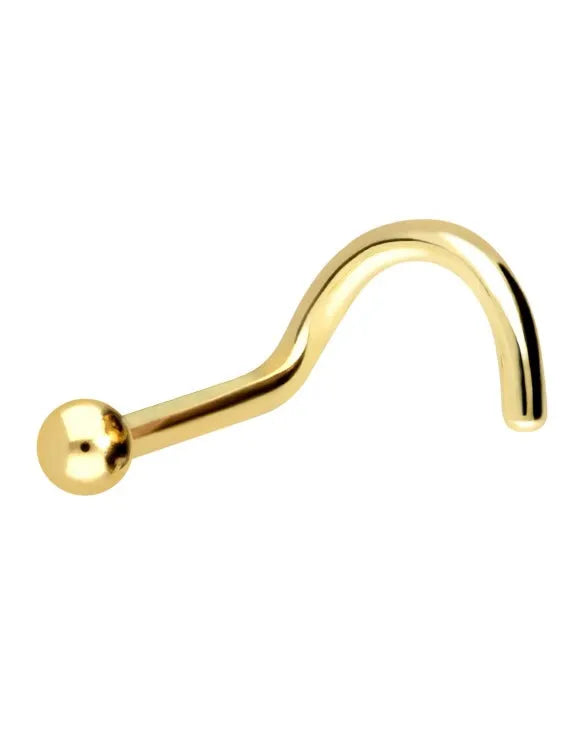 18k gold nose ring featuring a dainty ball