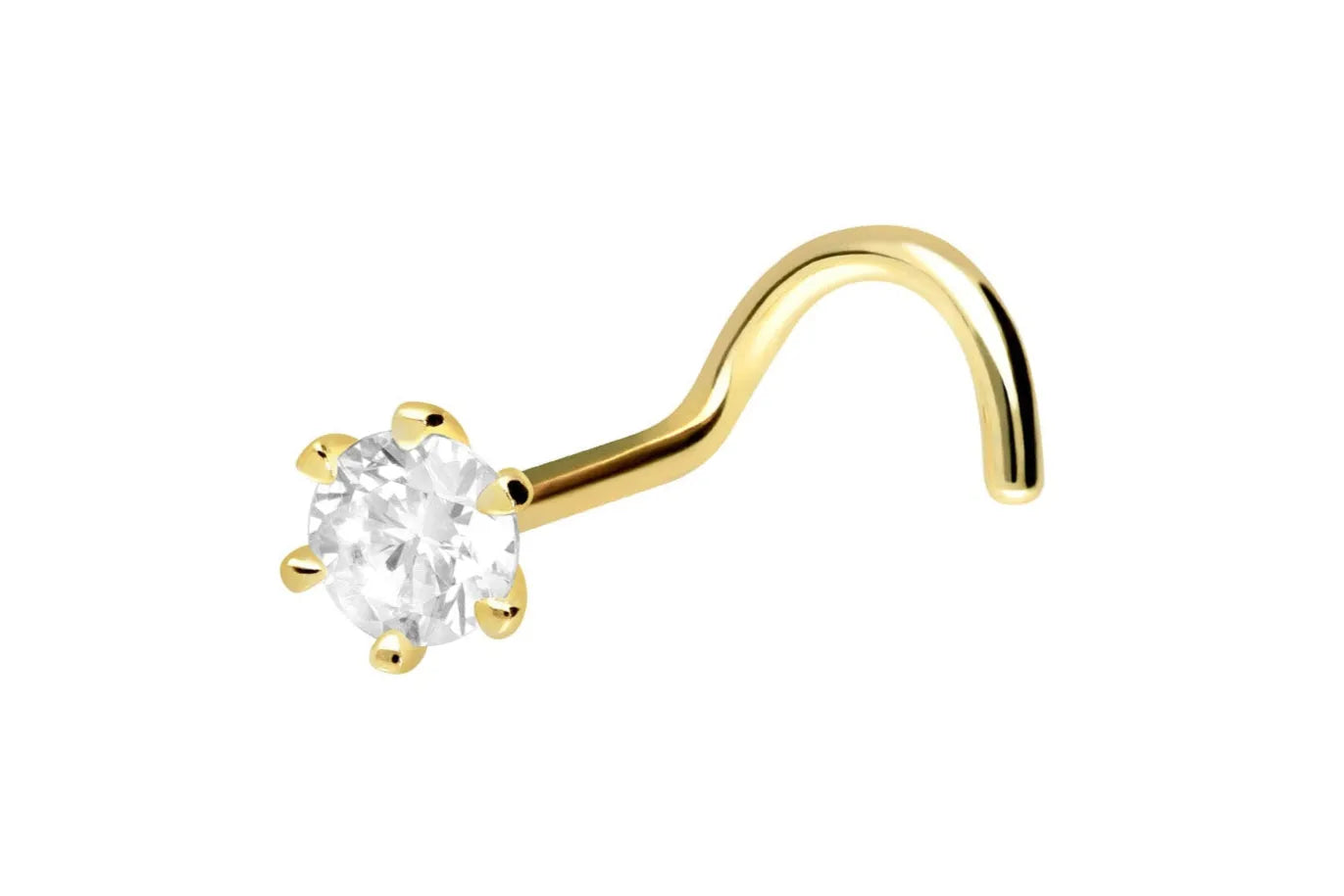 18k gold nose ring featuring an extravagant crystal