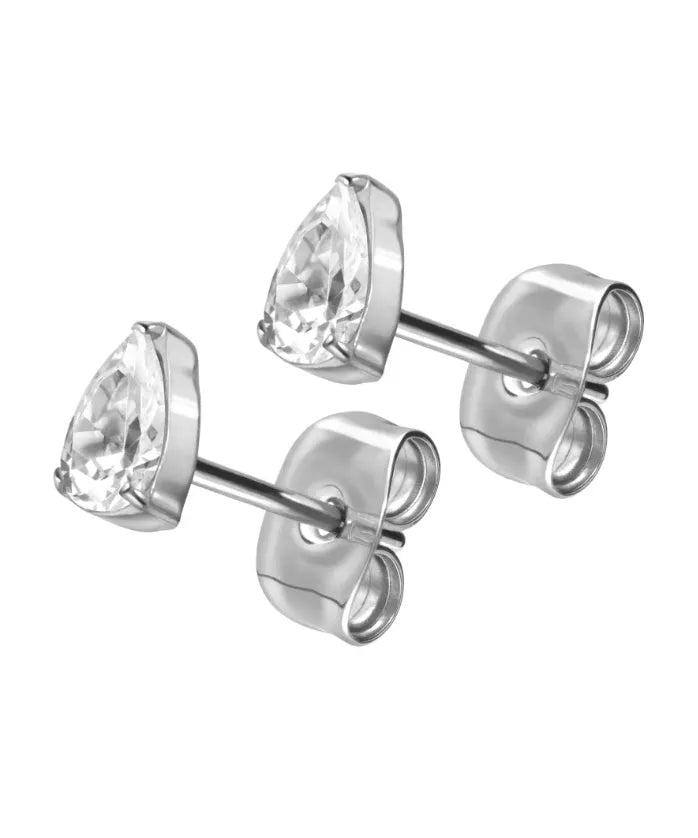 Titanium Stud Earrings - Sparkly Drops