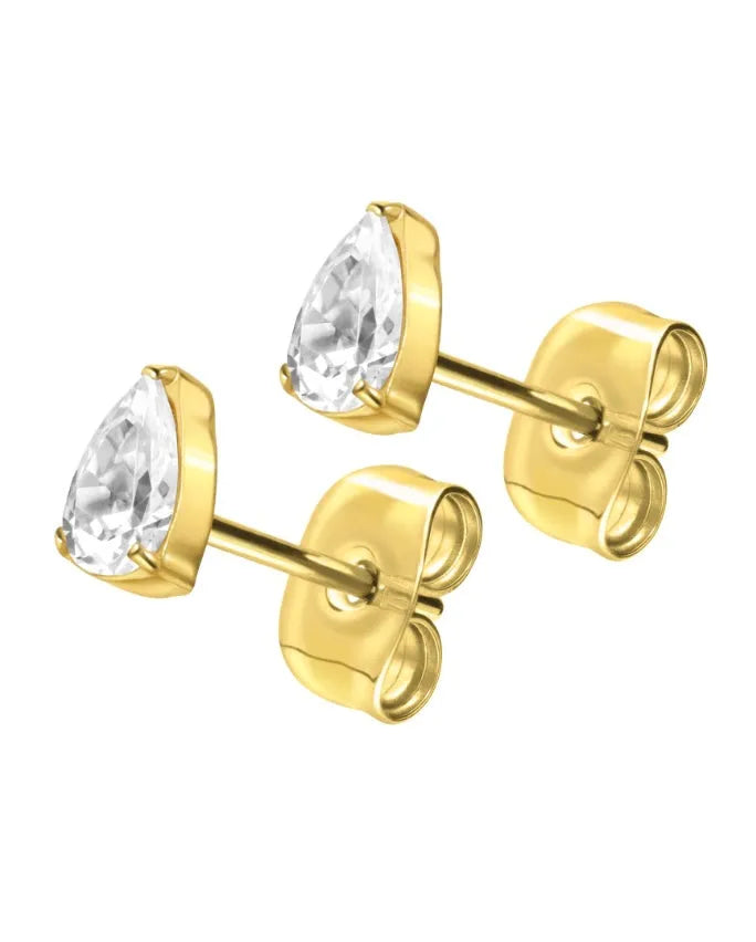 Titanium Stud Earrings - Sparkly Drops