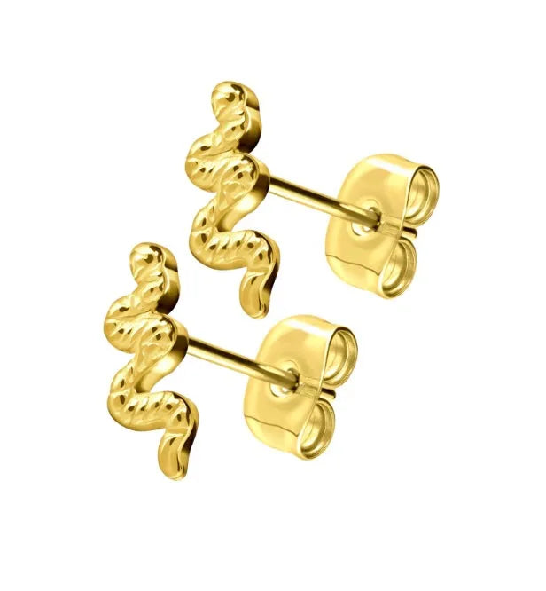 Titanium Stud Earrings - Sneaky Snake