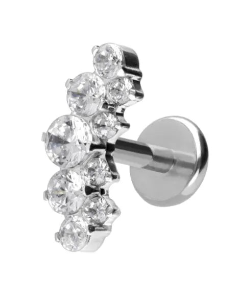 Titanium Push Pin Flat Back Stud - Extravagant Shine