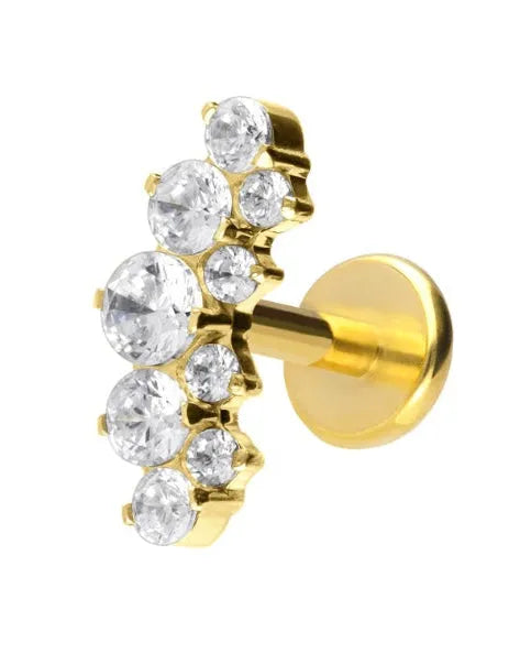 Titanium Push Pin Flat Back Stud - Extravagant Shine