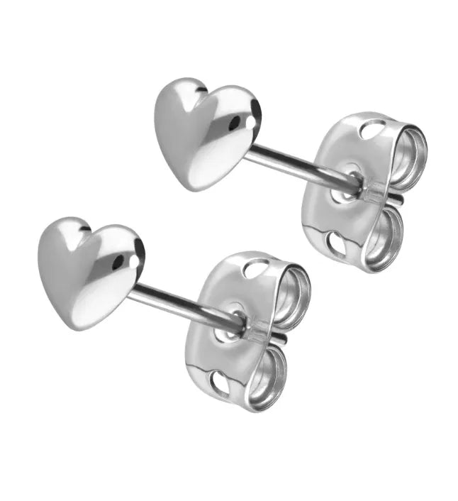 Titanium Stud Earrings - Cute Hearts