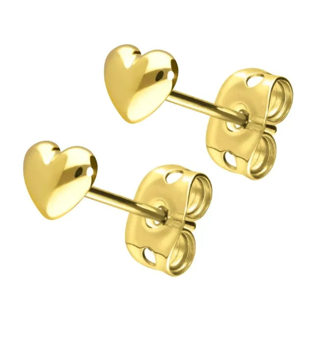 Titanium Stud Earrings - Cute Hearts