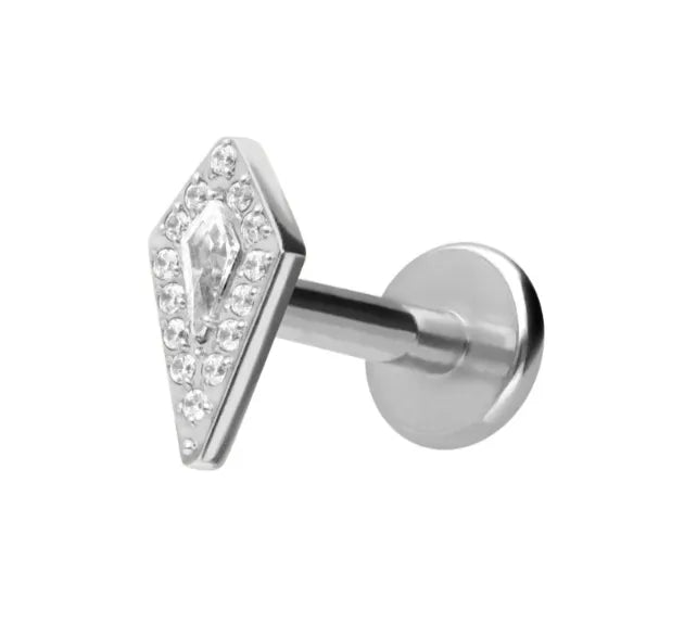 Titanium Push Pin Flat Back Stud - Royal Crystal Shield