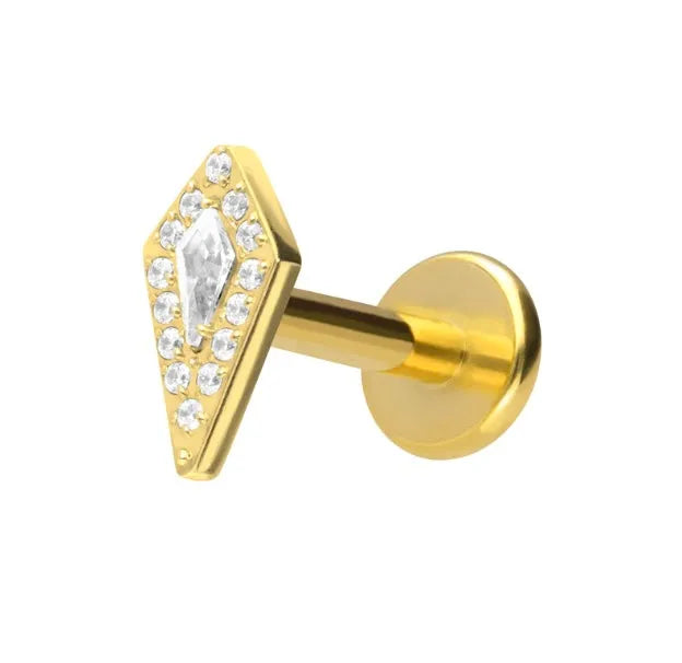 Titanium Push Pin Flat Back Stud - Royal Crystal Shield