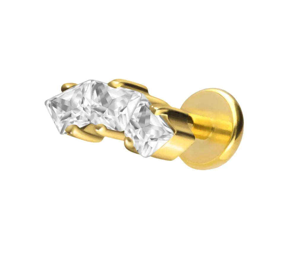 Titanium Push Pin Flat Back Stud - Dainty Sparkles
