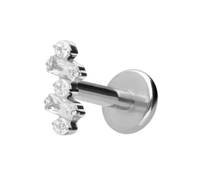 Titanium Push Pin Flat Back Stud - Unique Design