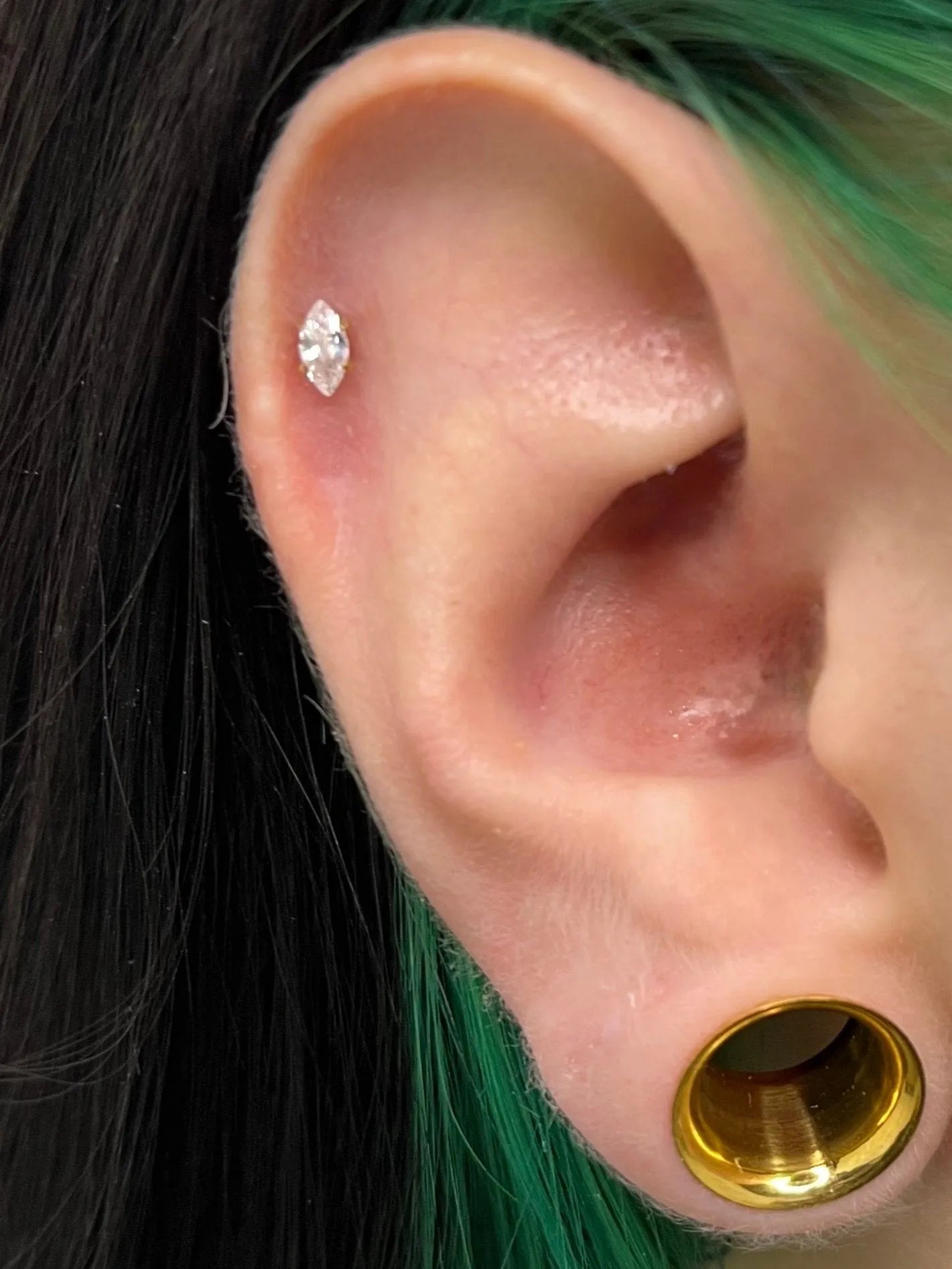 Titanium Push Pin Flat Back Stud - Marquis Crystal