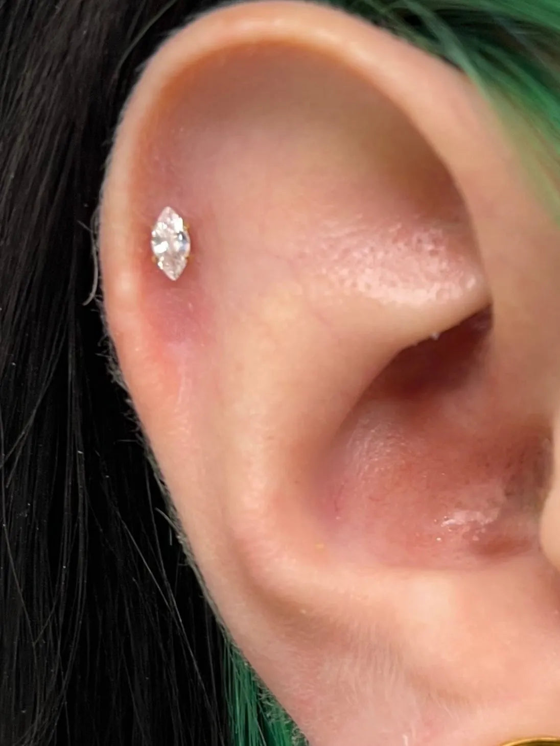 Titanium Push Pin Flat Back Stud - Marquis Crystal