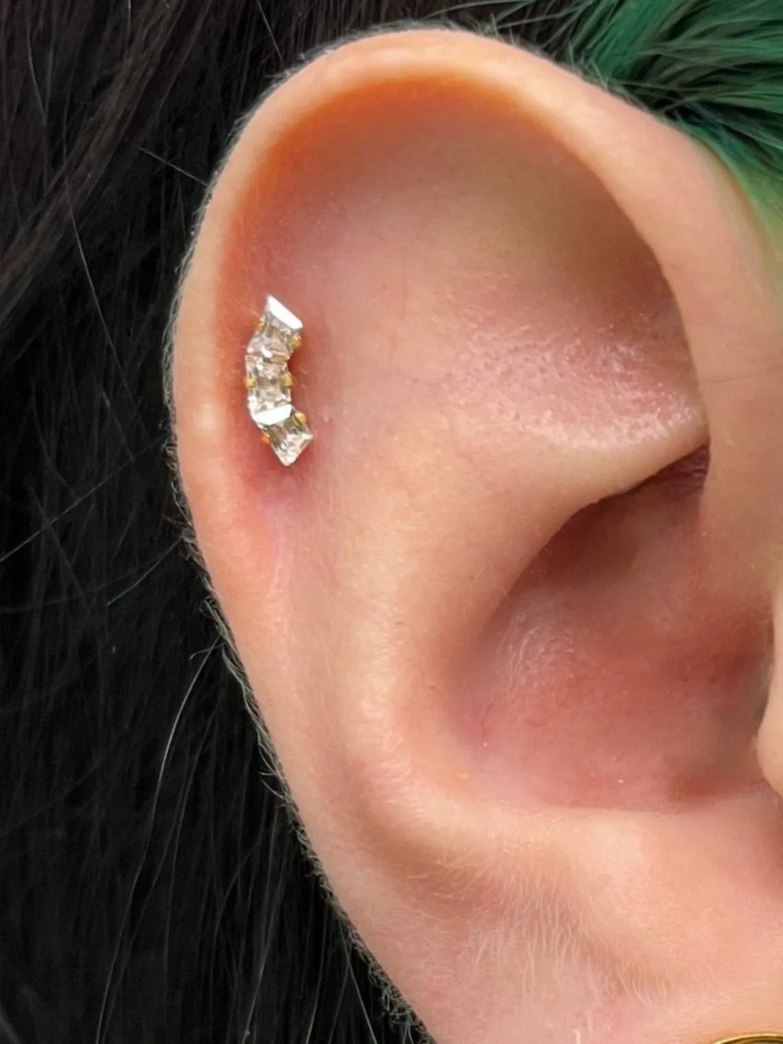 Titanium Push Pin Flat Back Stud - Dainty Sparkles