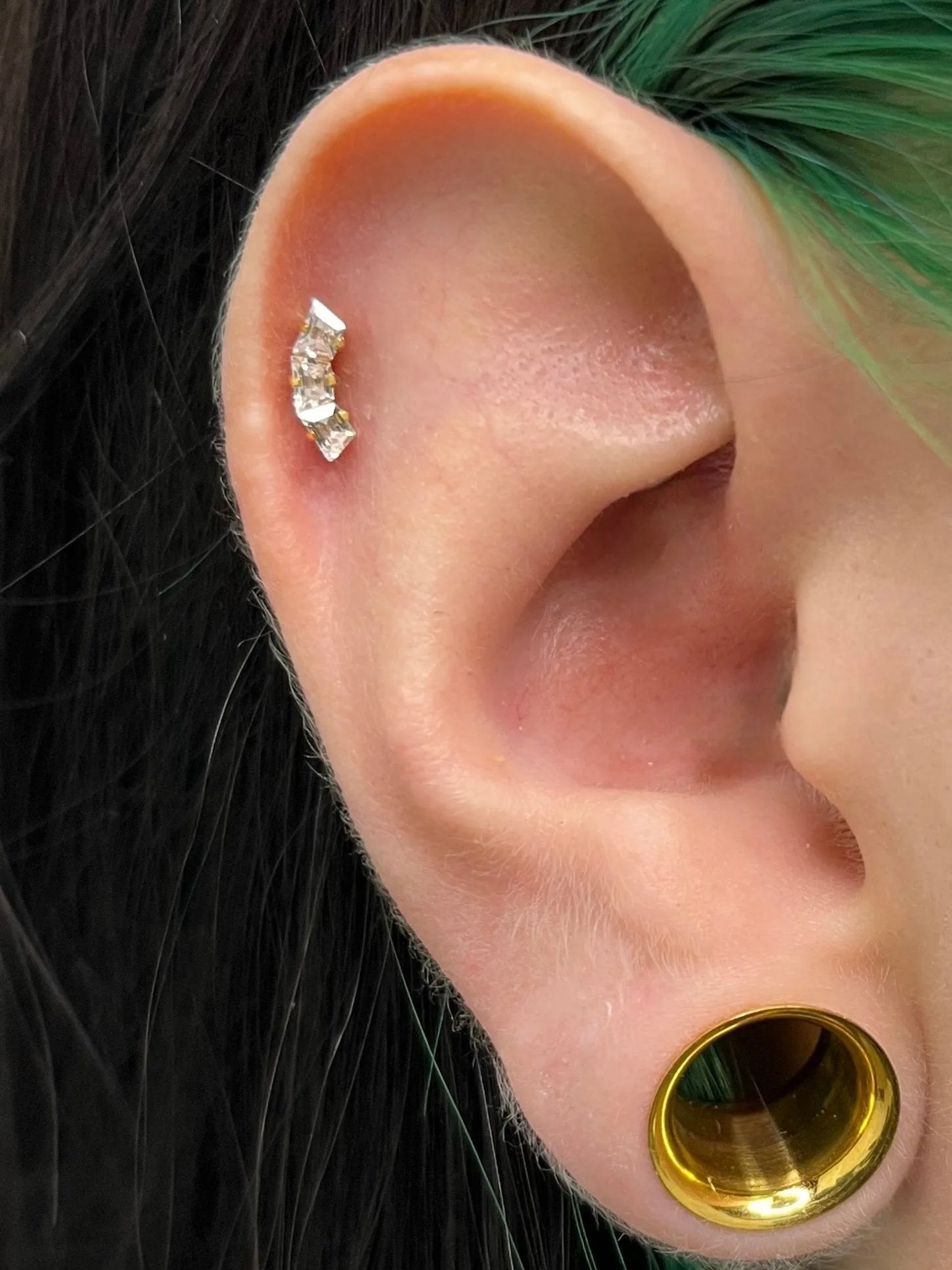 Titanium Push Pin Flat Back Stud - Dainty Sparkles
