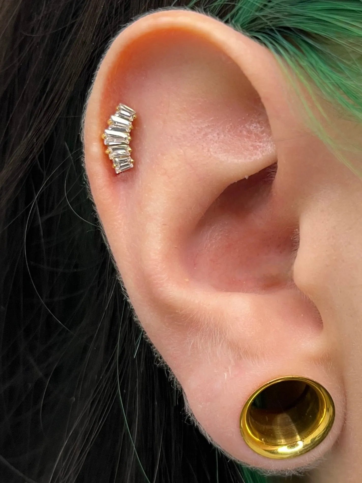 Titanium Push Pin Flat Back Stud - Rectangular Sparkle