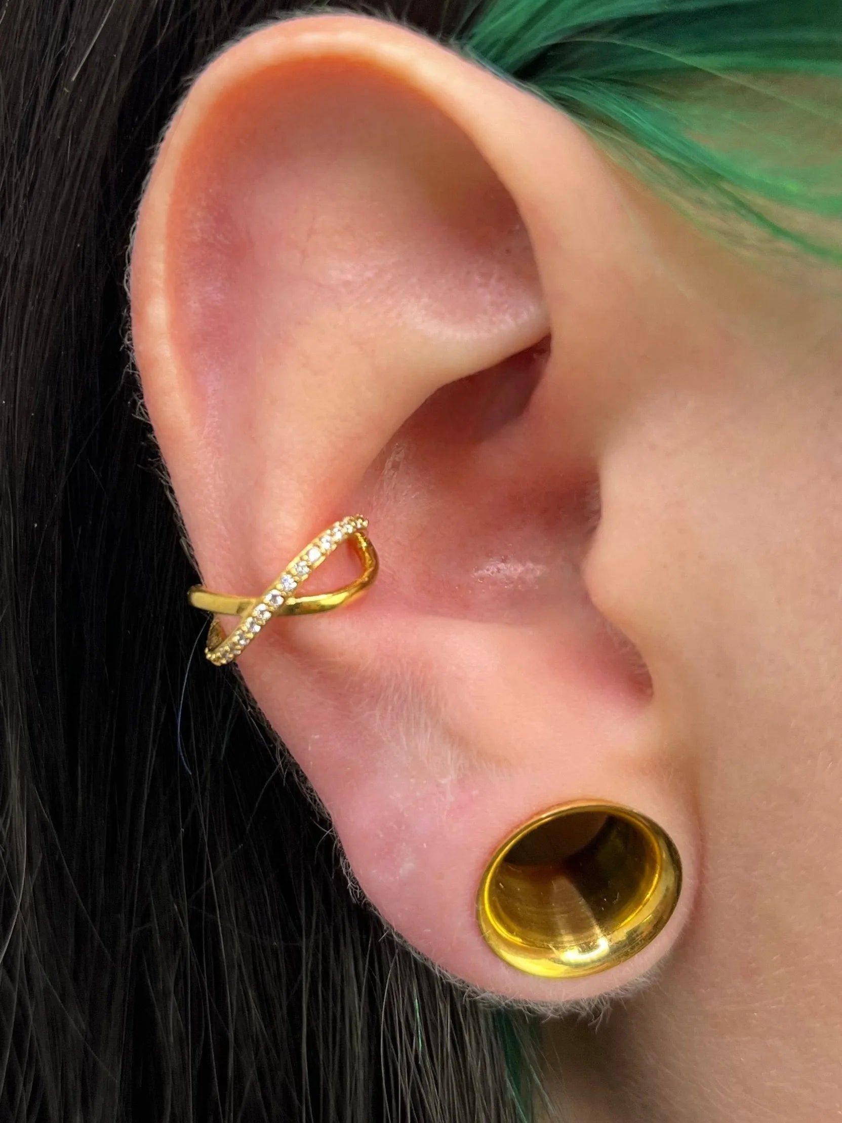 Surgical Steel Clicker Piercing Hoop - Crystal Infinity