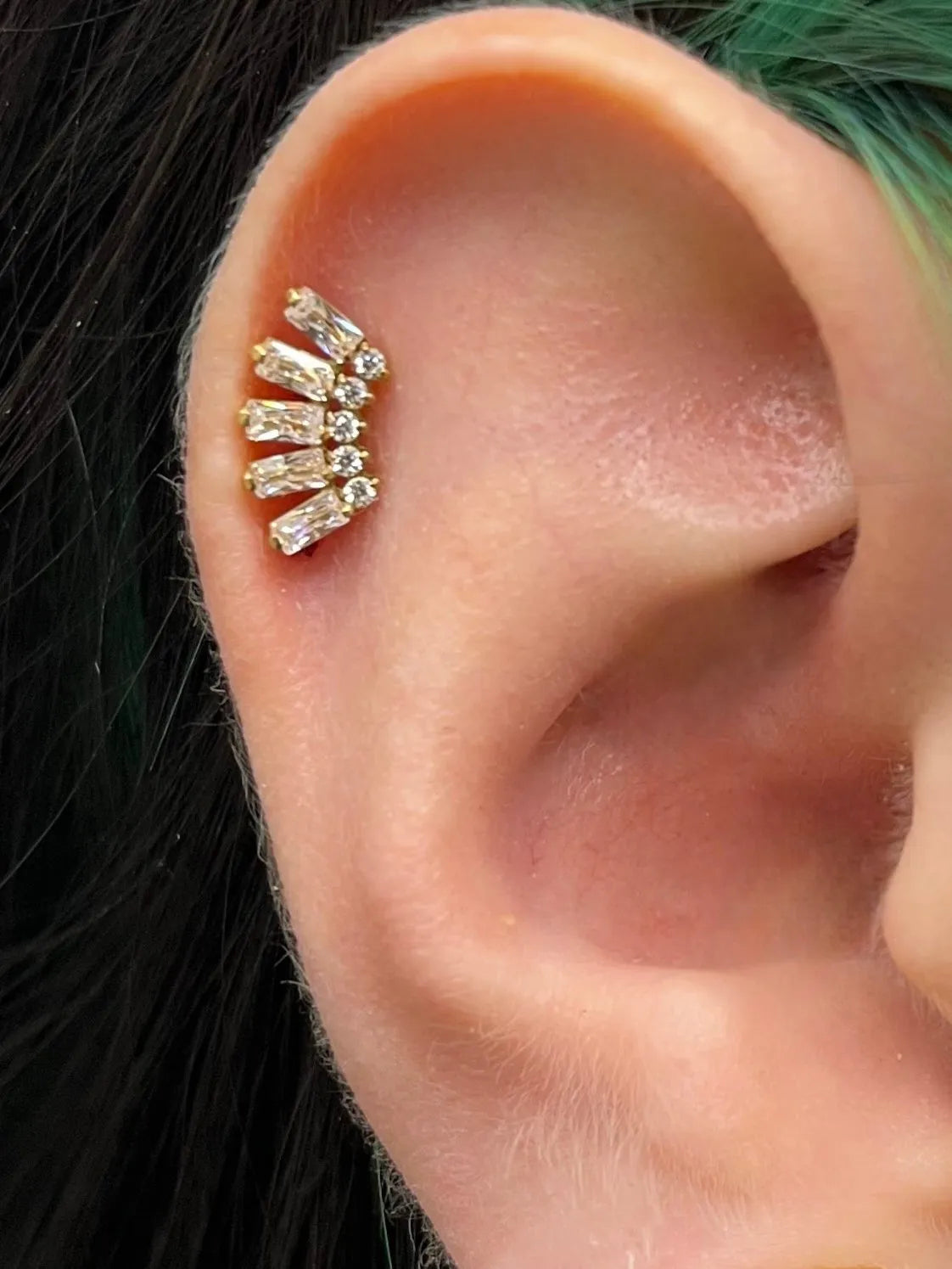 Titanium Push Pin Flat Back Stud - Cute Indian Design
