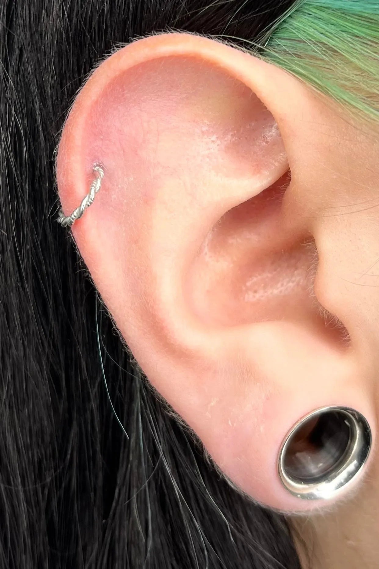 Surgical Steel Clicker Piercing Hoop - Twisted Ropes