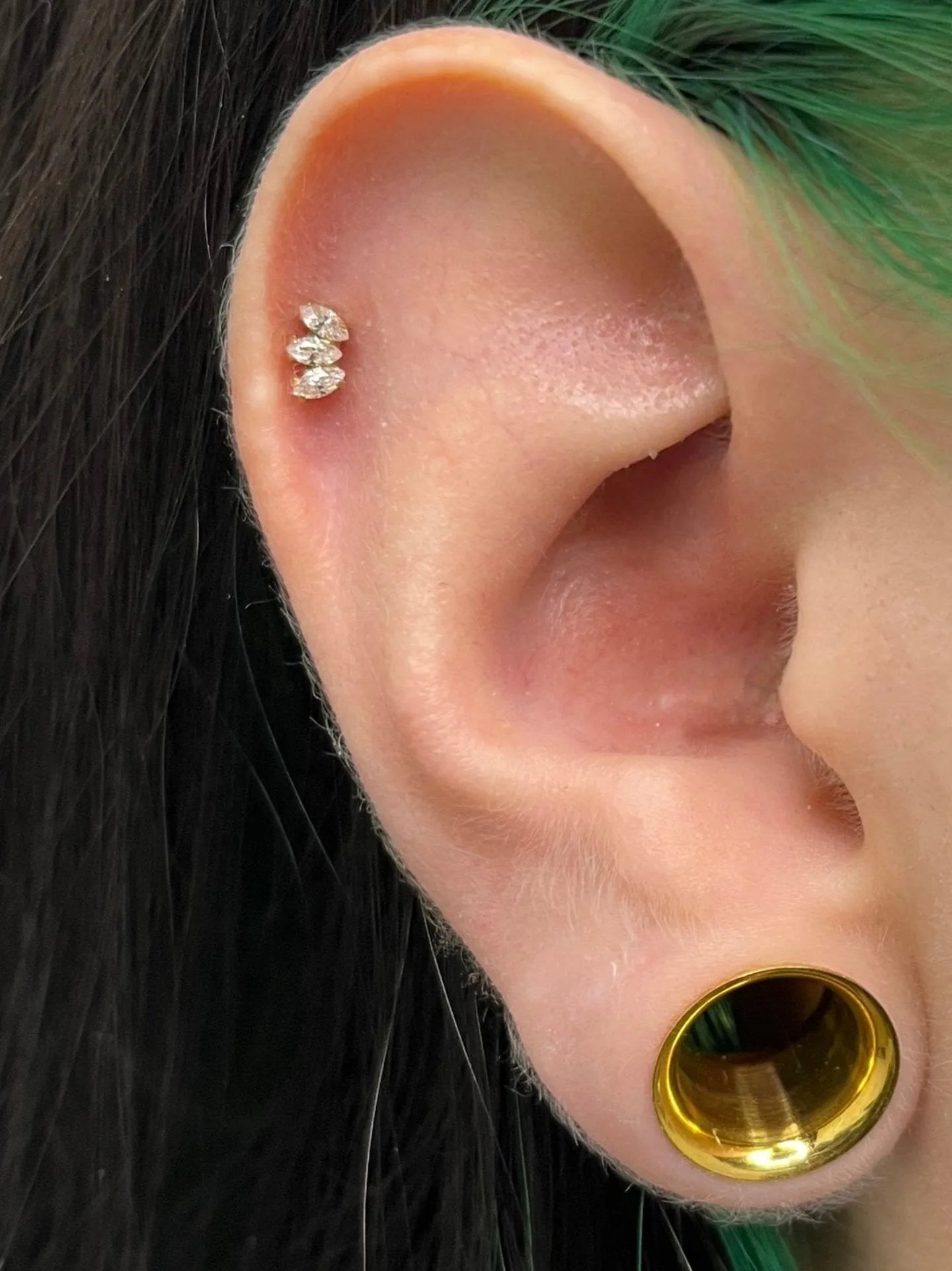 Titanium Push Pin Flat Back Stud - Dainty Marquis Design