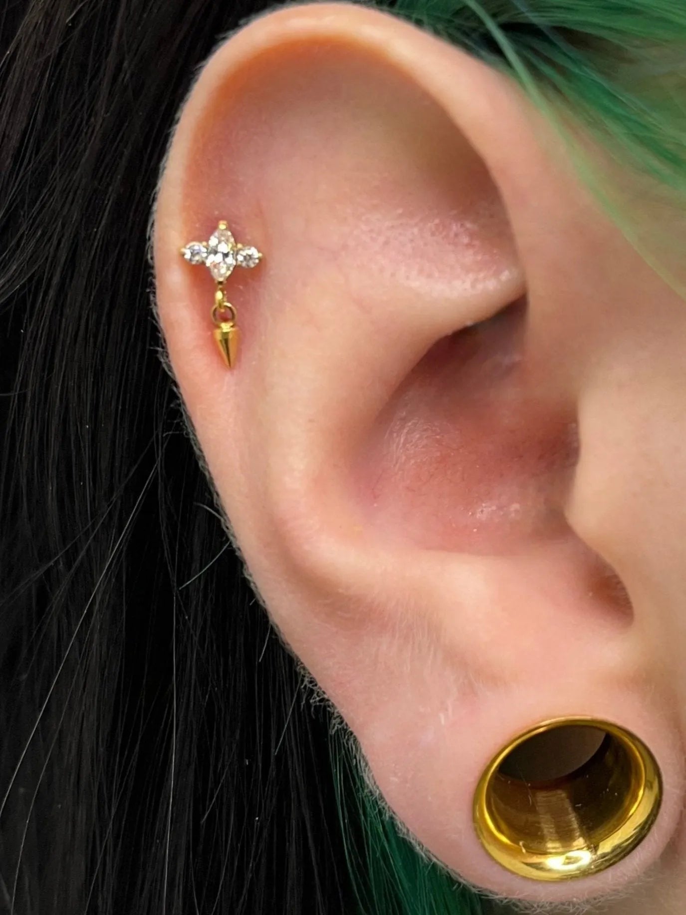 Titanium Push Pin Flat Back Stud - Crystal Design & Cute Spike