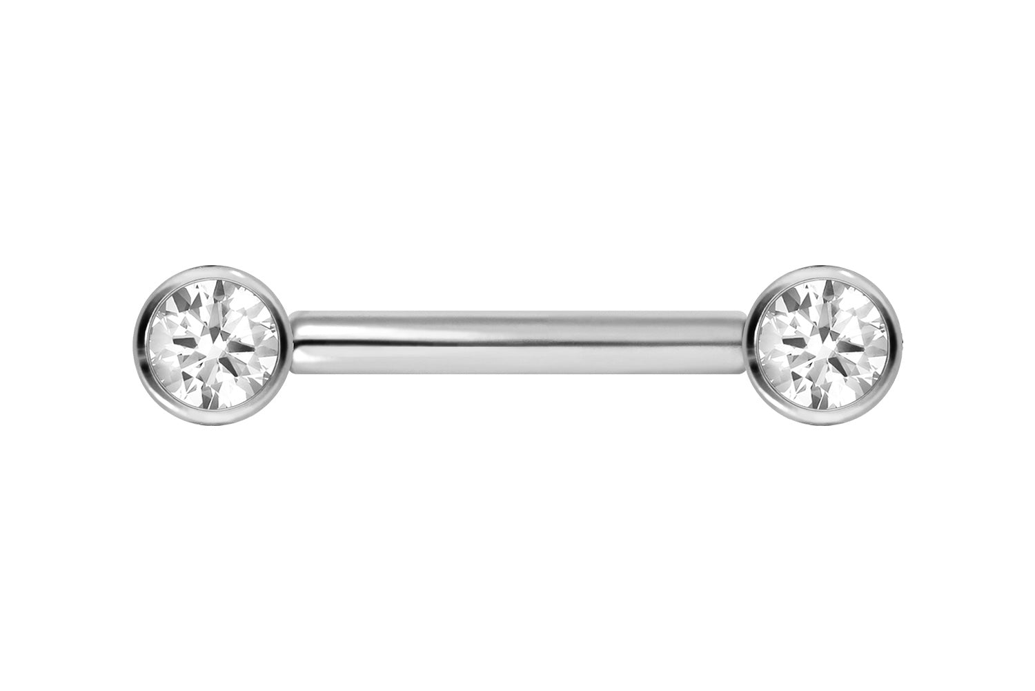 Titanium Push Pin Nipple Barbell - Dainty Crystals