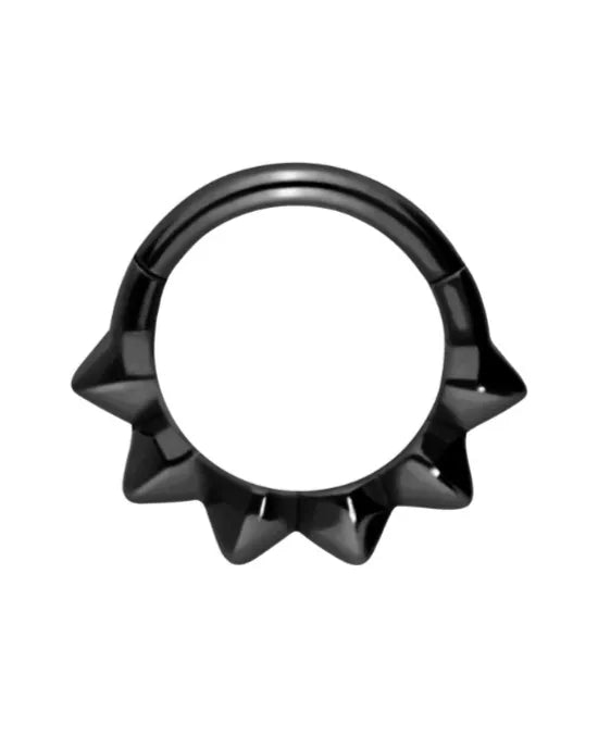 black daith or septum jewelry featuring an edgy design