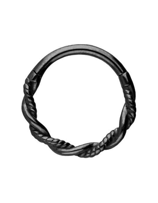 black cartilage hoop featuring a dainty design