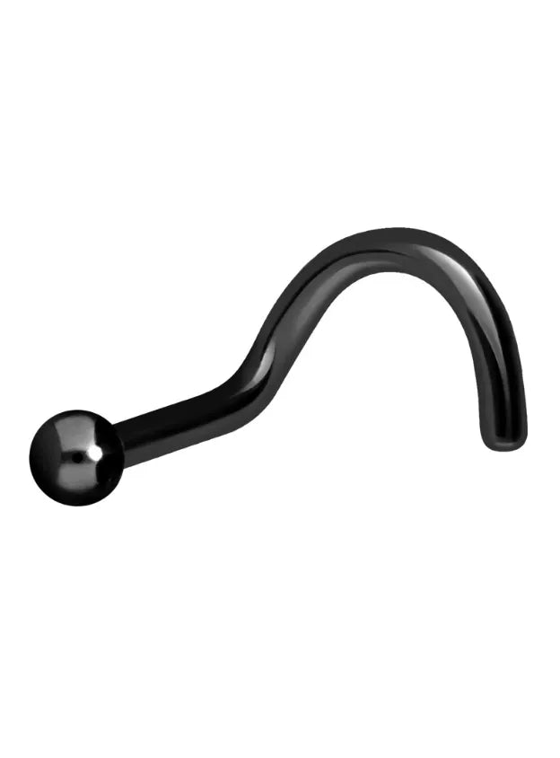 hypoallergenic black nose ring with a dainty ball design