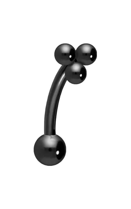 black rook piercing jewelry with 3 dainty balls