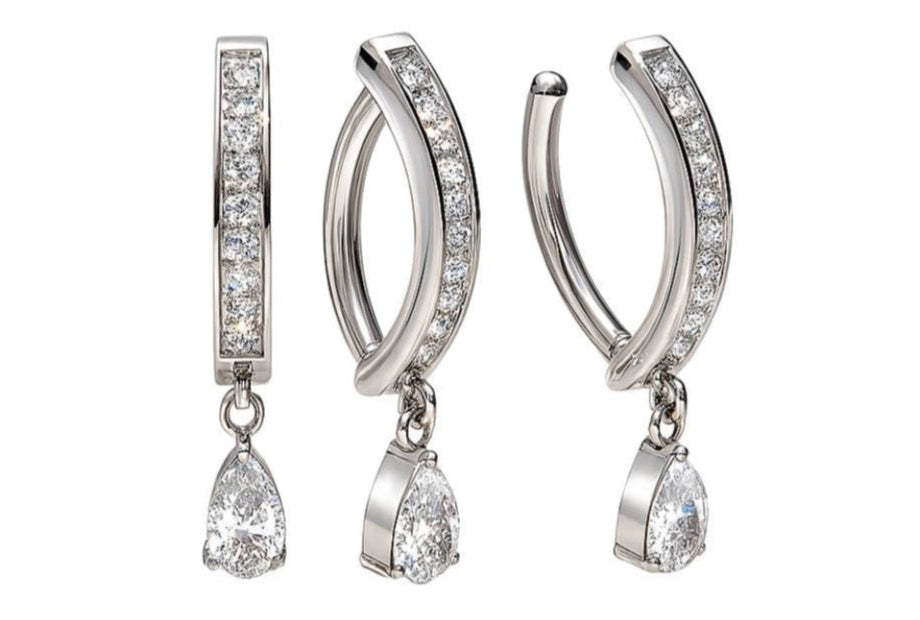 Titanium Belly Button Hoop Clicker - Dainty Dangle