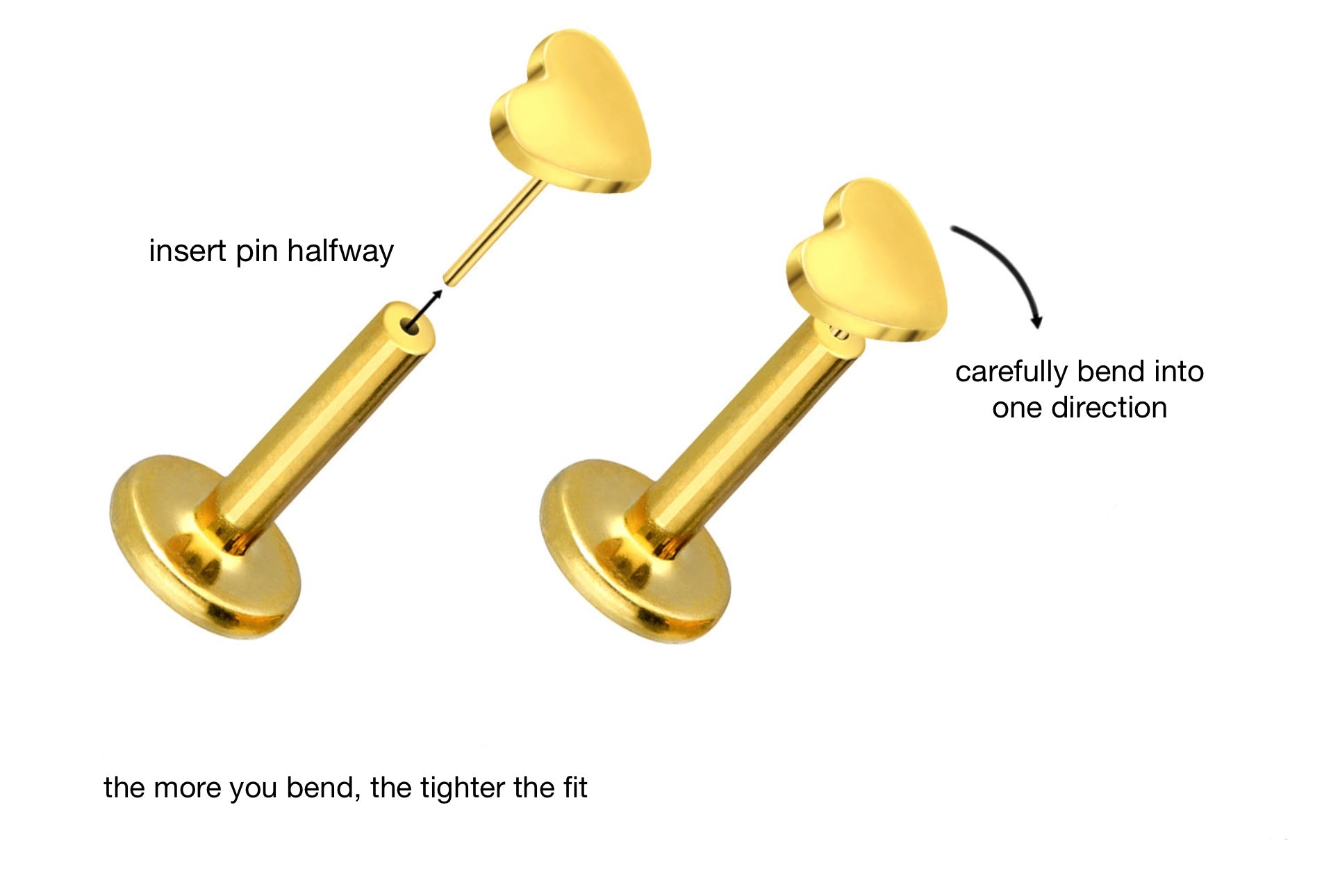 fitting instructions for push pin flat back studs