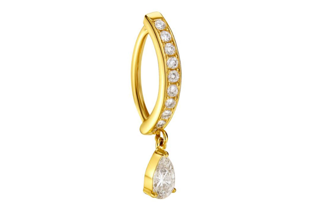 Titanium Belly Button Hoop Clicker - Dainty Dangle