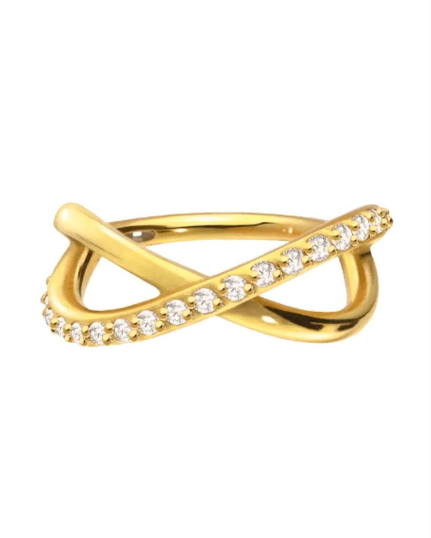 hypoallergenic gold hoop for cartilage & conch featuring an infinity design