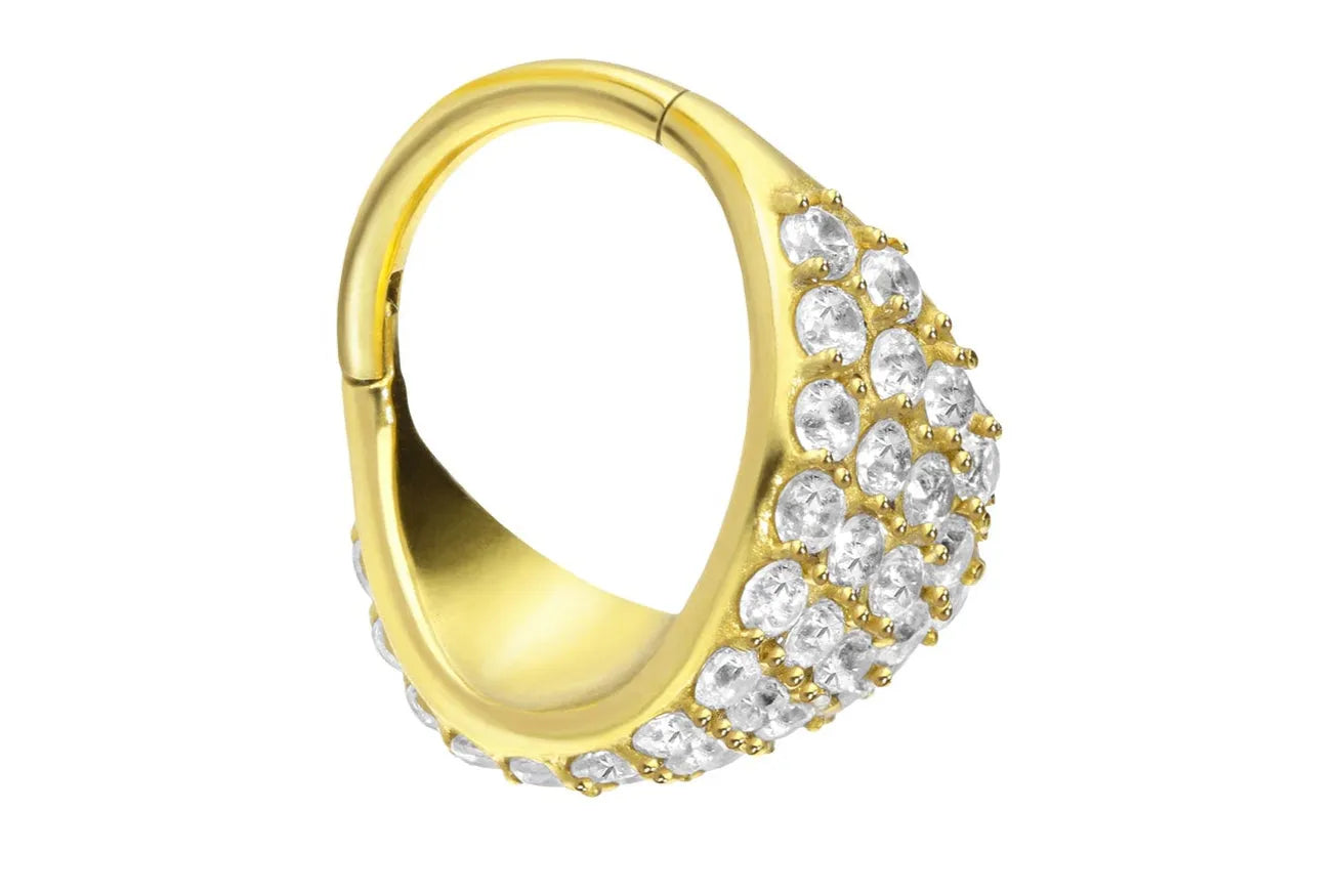 extravagant gold hoop for cartilage and conch piercings