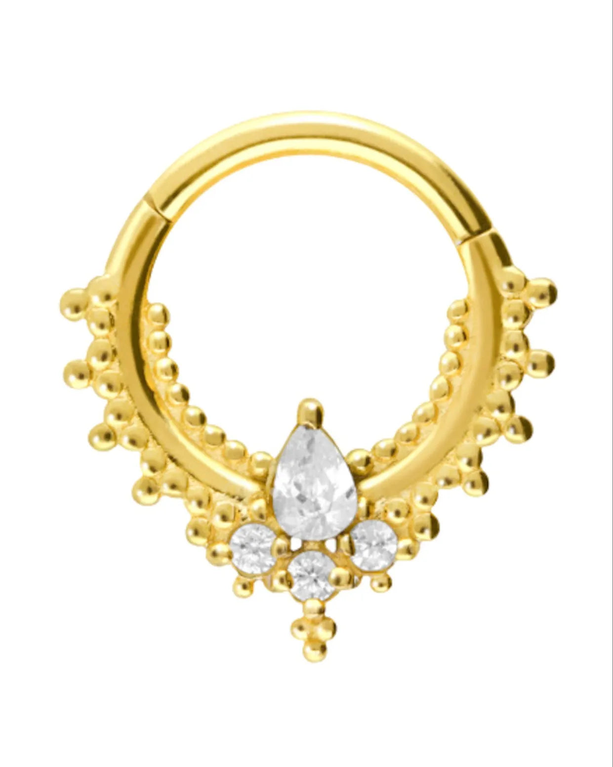 gold daith jewelry featuring a unique design
