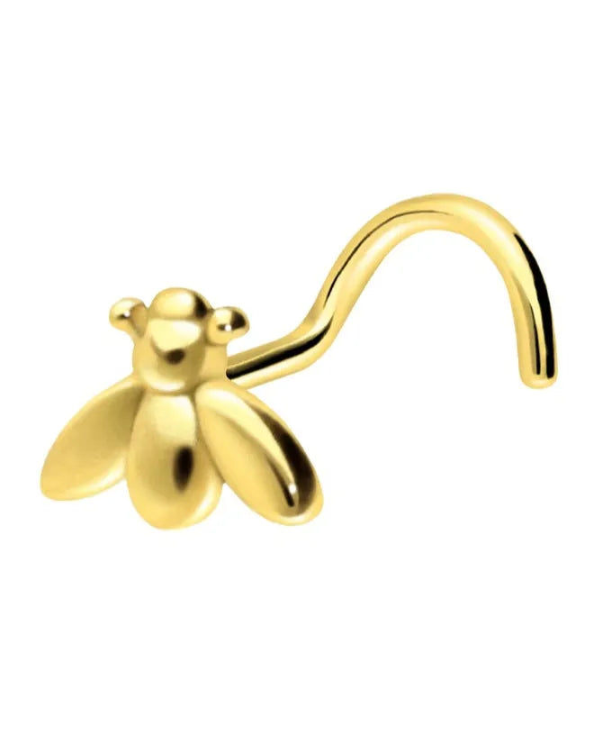 non-tarnish gold nose ring with a cute bee