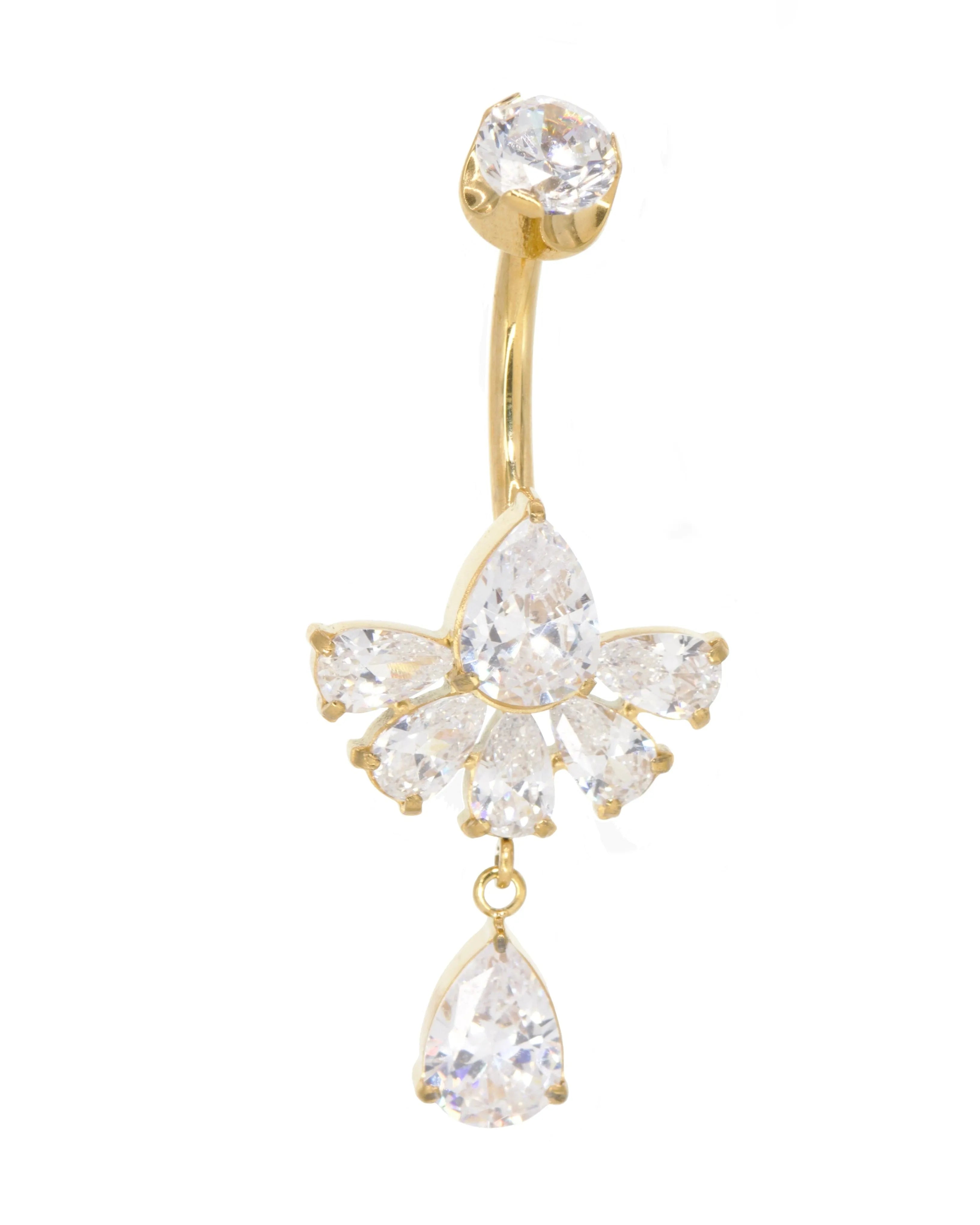 hypoallergenic gold belly ring with an exquisite design