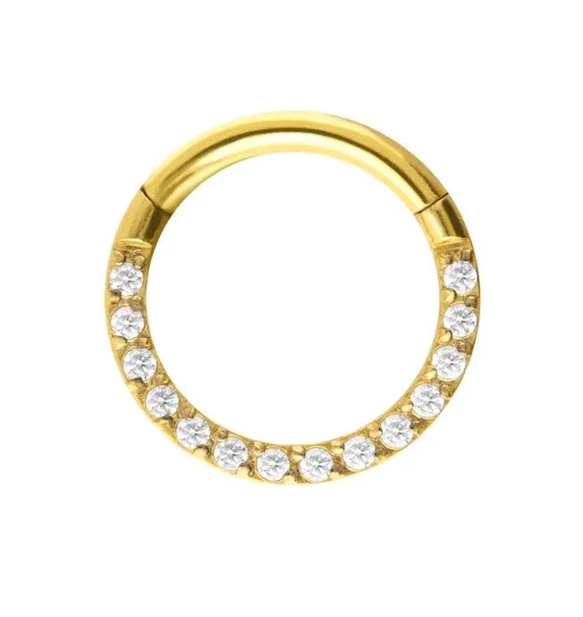 hypoallergenic gold septum jewelry with dainty crystals
