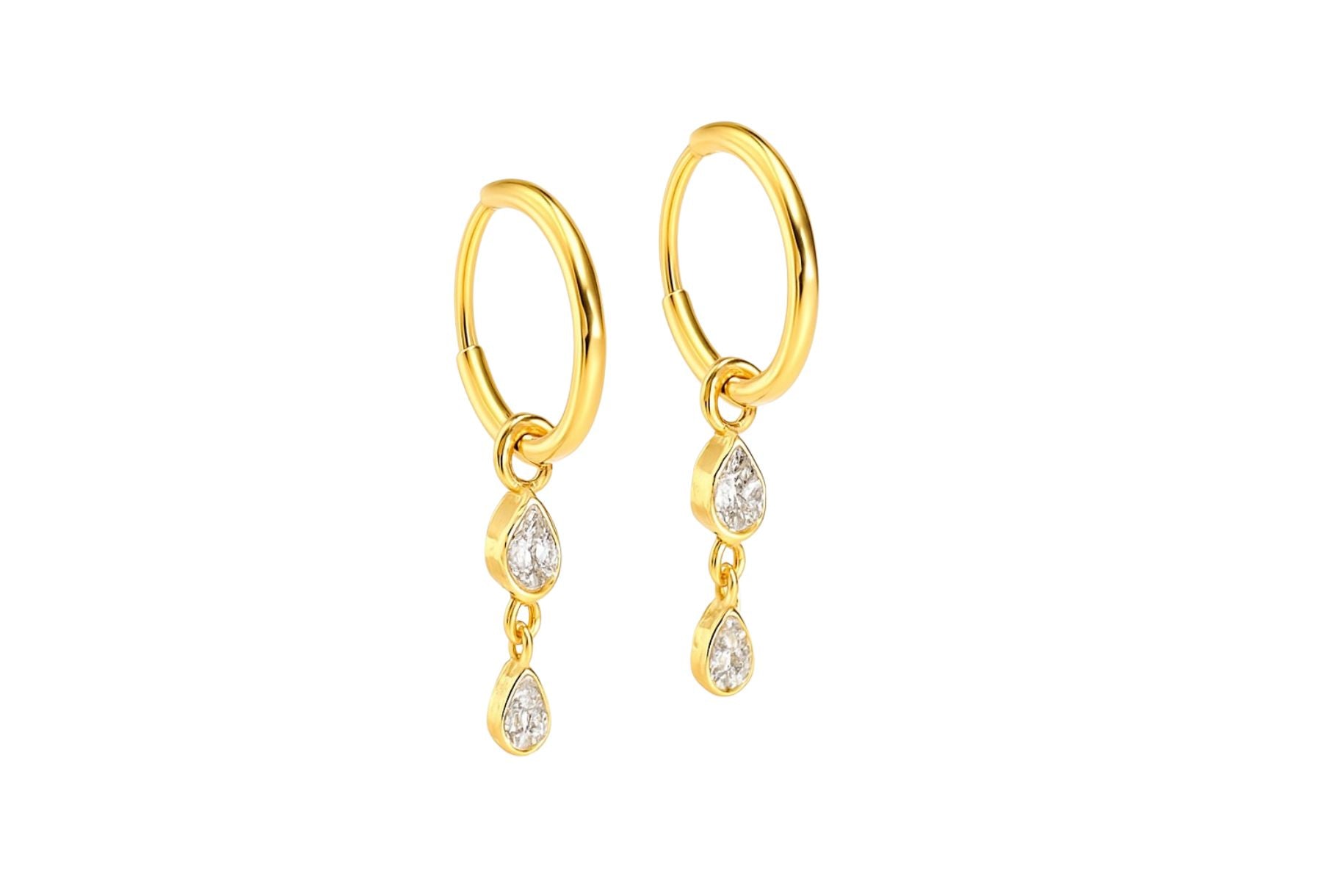 gold hoop earrings with an elegant dangle design