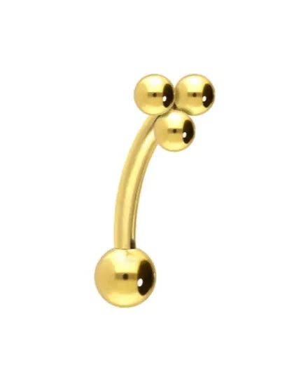 gold rook piercing jewelry with 3 dainty balls