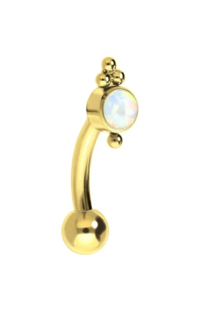 gold rook piercing jewelry with a cute opal design