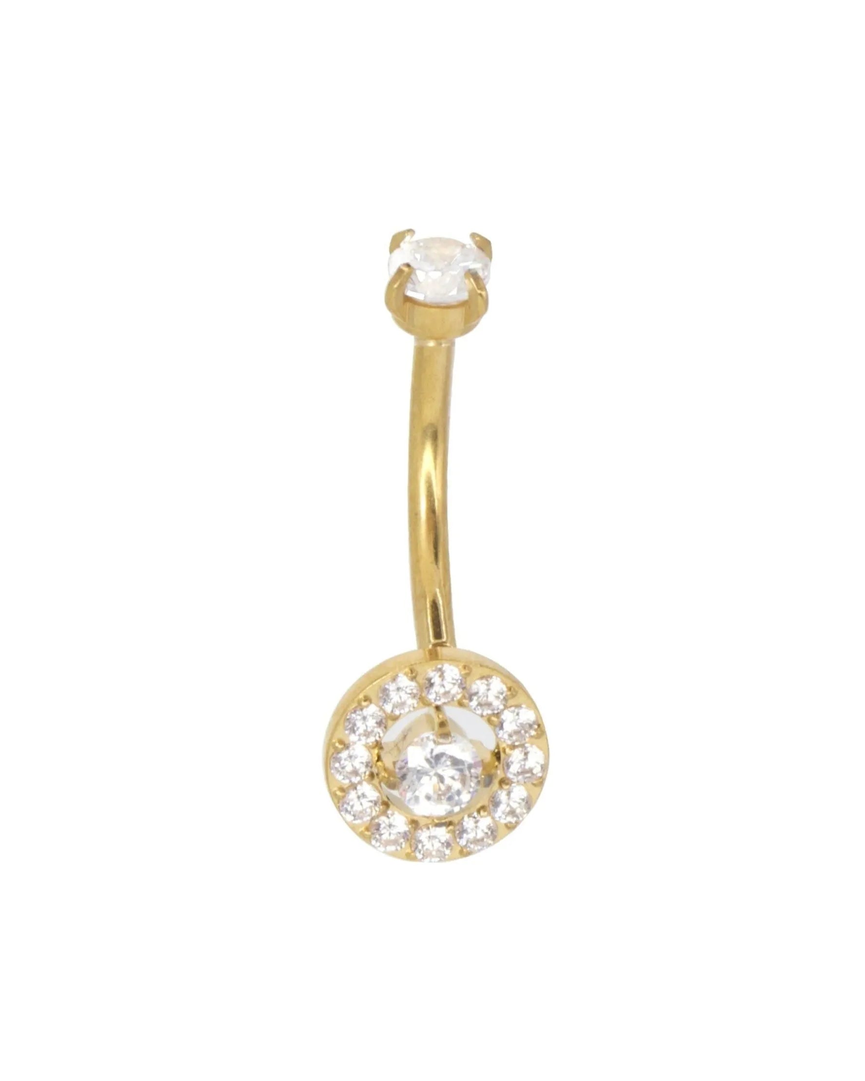 gold rook piercing jewelry with a sparkly design