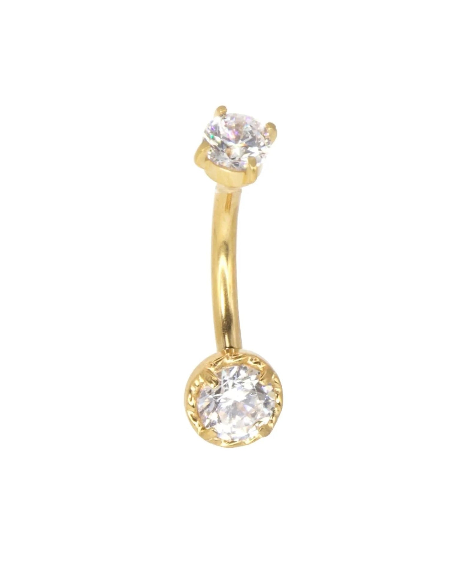 gold rook piercing jewelry with super sparkly crystals