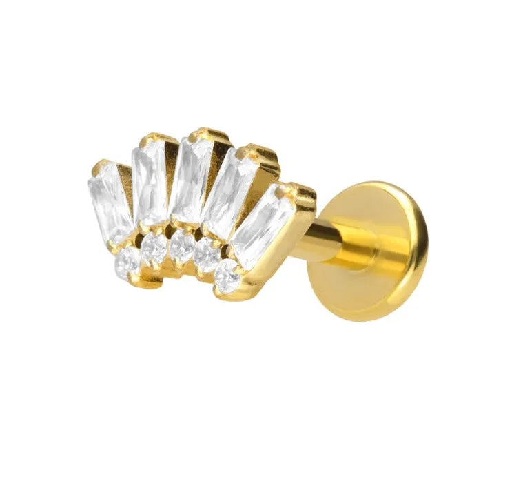 gold flat back earring with an indian design