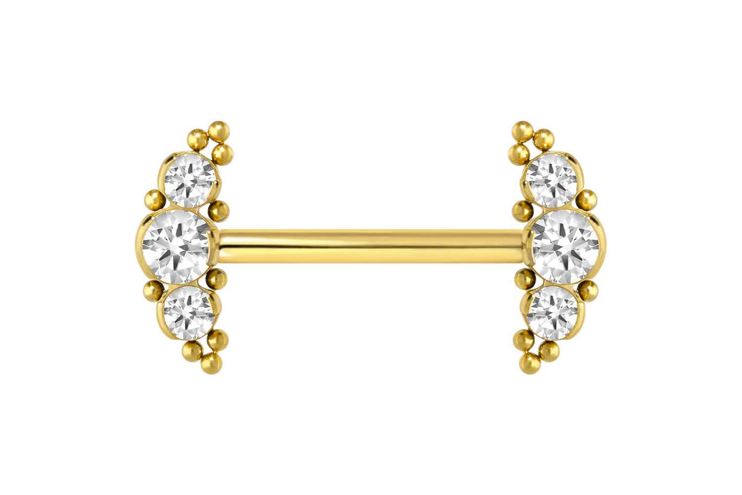 gold nipple ring with an elegant hugging design