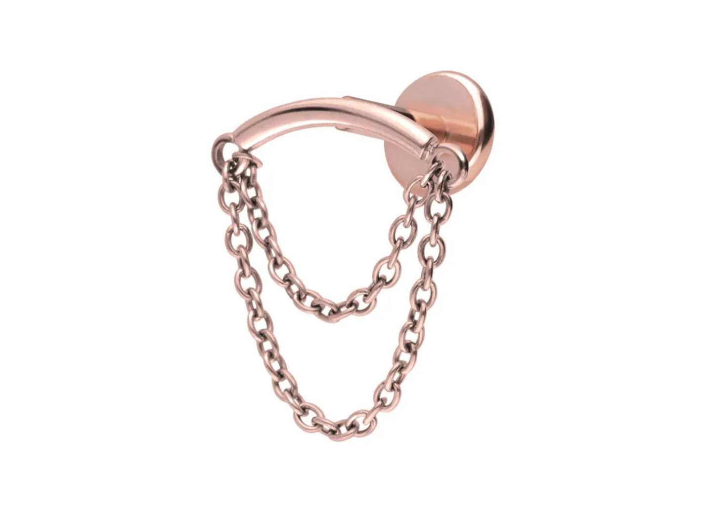 rose gold hidden helix jewelry with floating chains