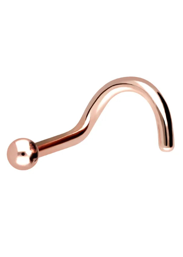 hypoallergenic rose gold nose ring with a dainty ball design