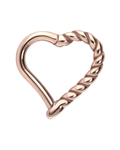 rose gold daith jewelry featuring a heart design