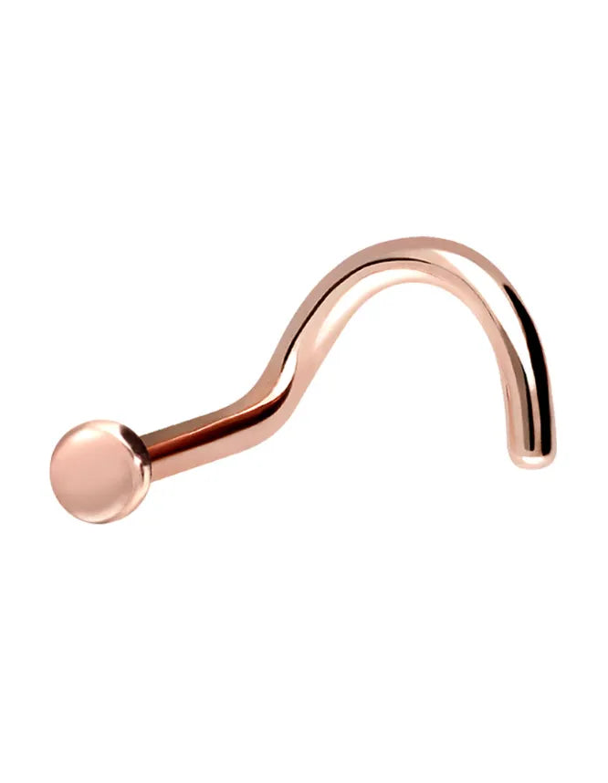 rose gold nose ring with a small plate