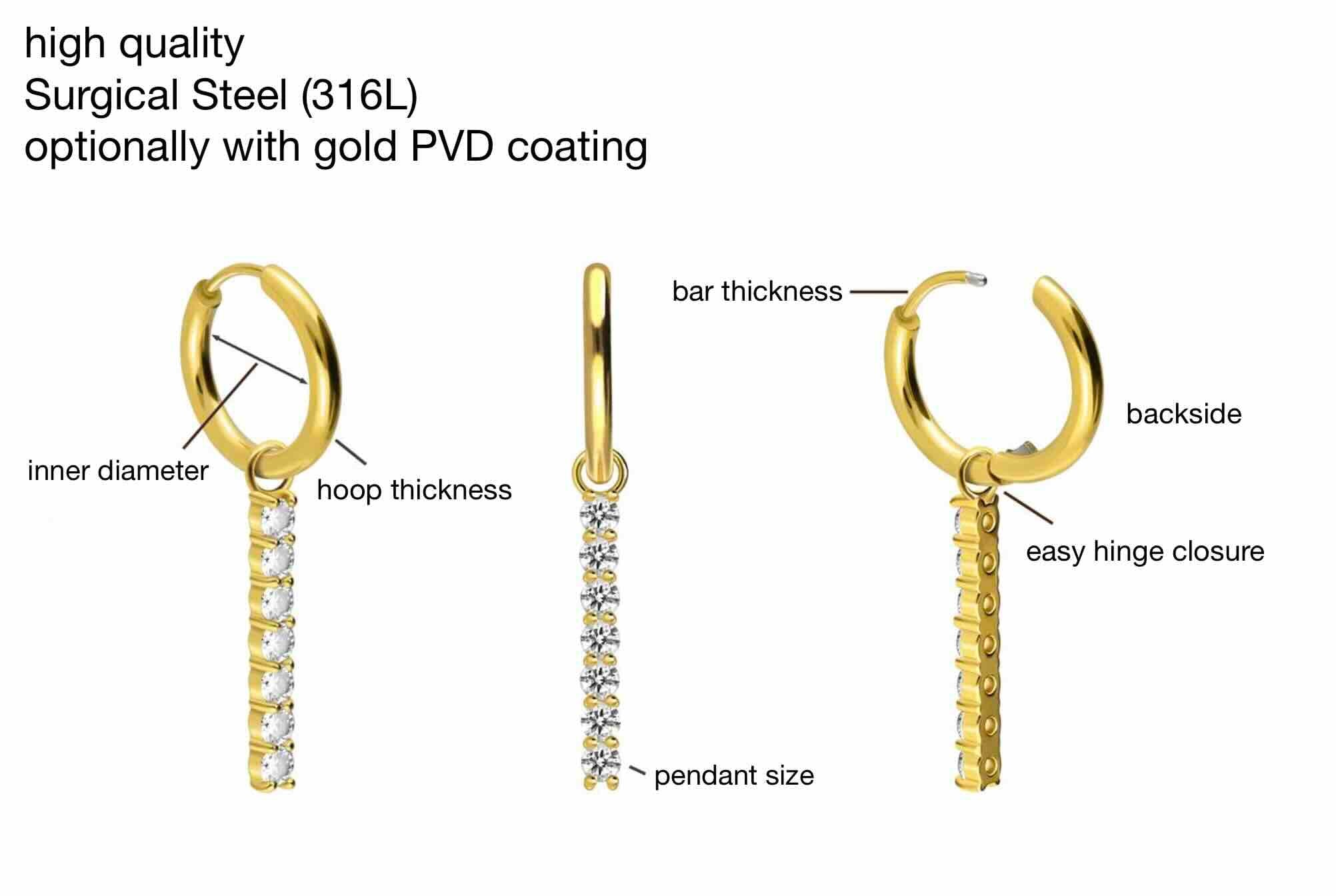 Surgical Steel Hoop Earrings - Dazzling Dangle